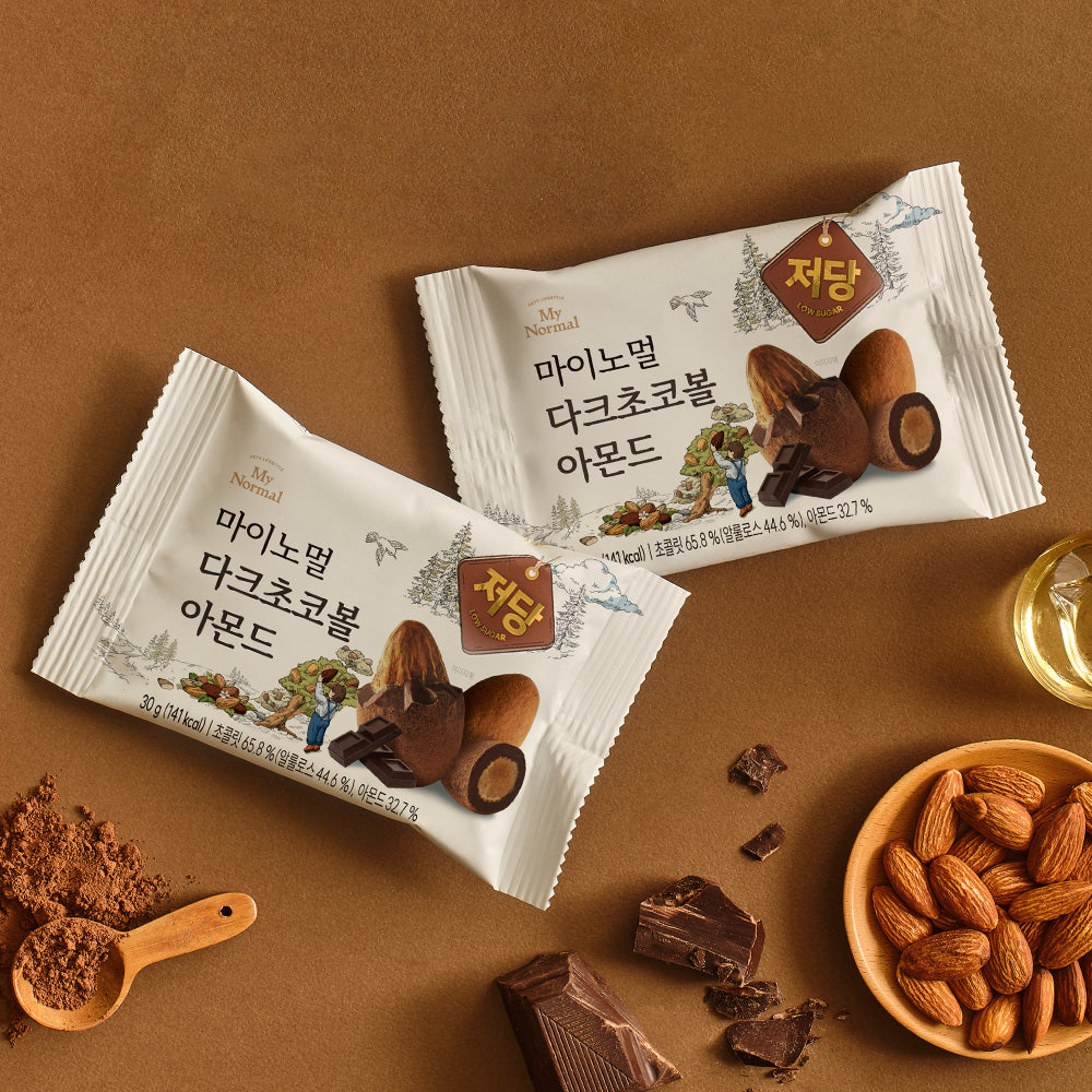 My Normal Low-Sugar Choco ball Almond 4 Flavors (Dark, Matcha, Mint) 5g X 5EA 마이노멀 저당 초코볼 아몬드 4가지 맛 (다크, 말차, 민트) 5g X 5개입