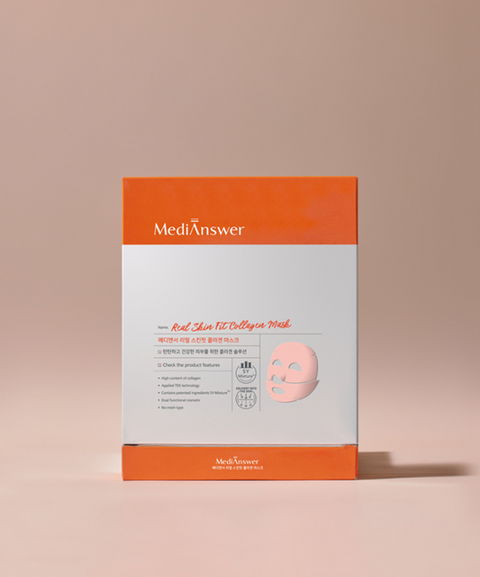 MediAnswer Real Skin Fit Collagen Mask 4pcs ๋ฉ๋์ค์ ๋ฆฌ์ผ ์คํจํ ์ฝ๋ผ๊ฒ ๋ง์คํฌ 4๋งค