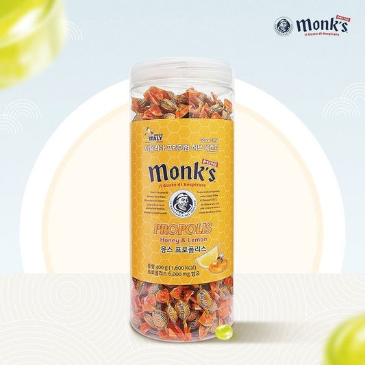 Monk's Propolis Candy Honey & Lemon 400g λͺ½μ€ νλ‘ν΄λ¦¬μ€ μΊλ νλ μ€ λ λͺ¬ 400g