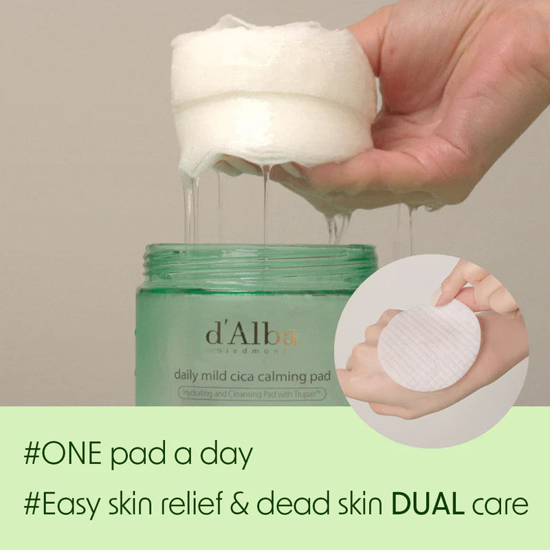 d'Alba Daily Mild Cica Calming Pad 달바 데일리 마일드 시카 카밍 패드