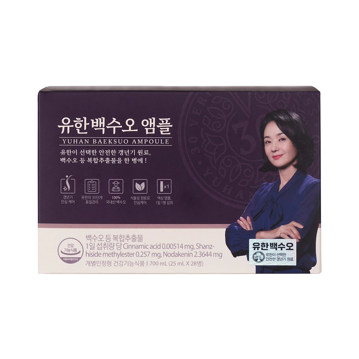 New Origin of Yuhan Baeksuo Ampoule 25ml x 28ct (Menopause, Baeksuo)  뉴오리진 유한백수오앰플25ml x 28병 (갱년기 건강관리, 백수오)