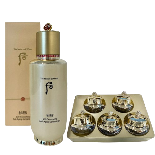 Special Value** The history of Whoo Bichup Self-Generating Anti-Aging Concentrate 90ml + Cheongidan Radiant Rejuvenating Eye Cream 5ml × 5EA 더 후 비첩 자생 에센스 90ml + 천기단 아이크림 5ml X 5EA