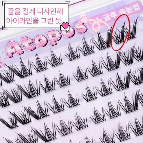 Atopos No Glue False Eyelashes – Fox Eye Collection 아토포스 대용량 노글루 가닥 인조 속눈썹 내추럴 여우 속눈썹 원터치 100모 여우속눈썹 Foxy Eyes Foxy Lashes Fox Eyelashes