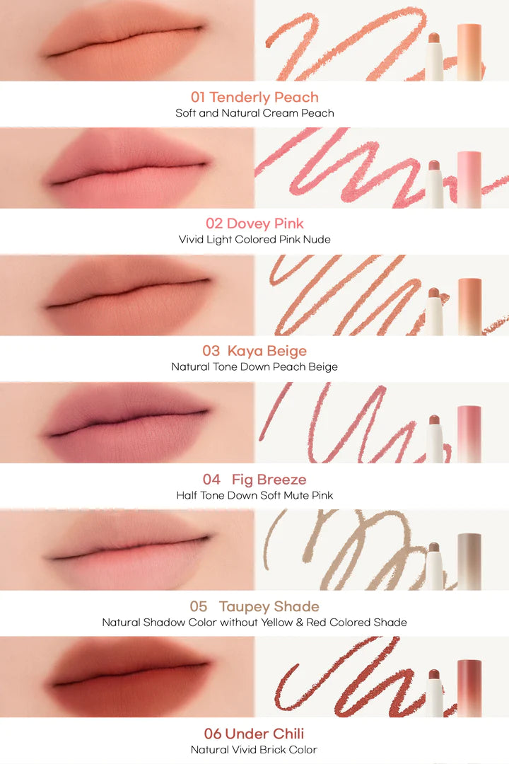 Rom&nd Lip Mate Pencil #Be Over Shade 롬앤 립 매트 펜슬 #비오버쉐이드