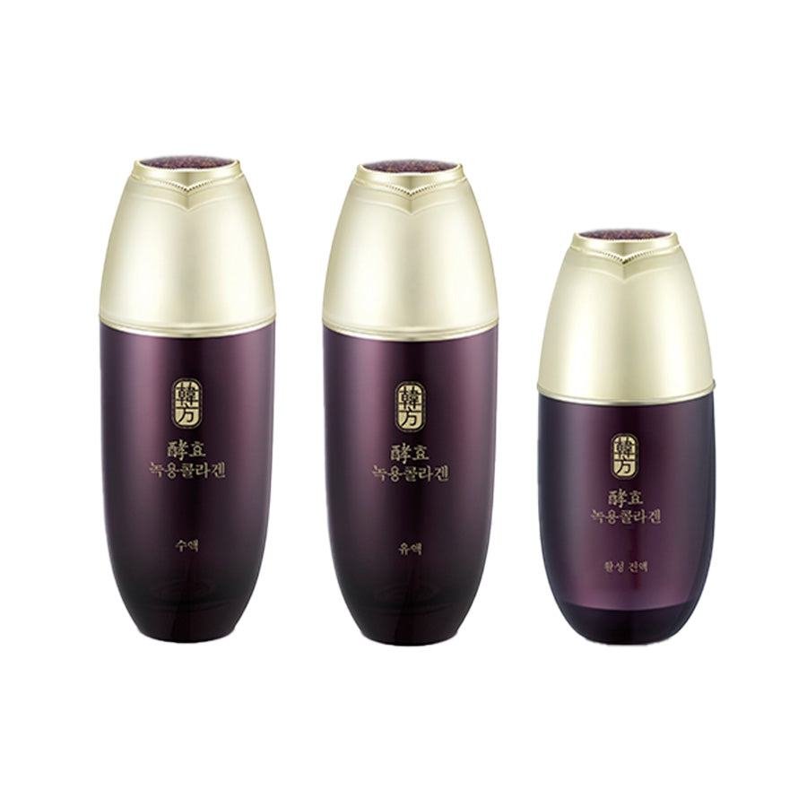 Sooryehan Hyo Nokyong Collagen 3Pcs Set (Toner+Essence+Emulsion) 수려한 효 녹용콜라겐 3종 세트 (수액+유액+에센스)