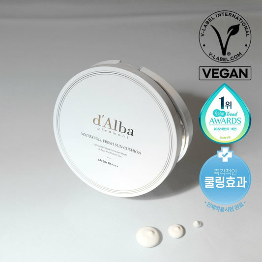 d'Alba Waterfull Fresh Sun Cushion SPF 50+ PA++++ / ๋ฌ๋ฐ ์ํฐํ ํ๋ ์ฌ ์ ์ฟ ์
 SPF 50+ PA++++