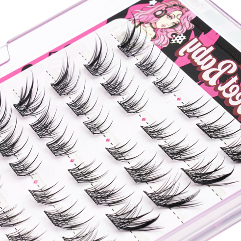 Keka No Glue Fox Eyelashes Keka 10-14mm 노글루 여우 속눈썹 인조 부분 속눈썹 가닥 속눈썹 60가닥 여우속눈썹 Foxy Eyes Foxy Lashes Fox Eyelashes