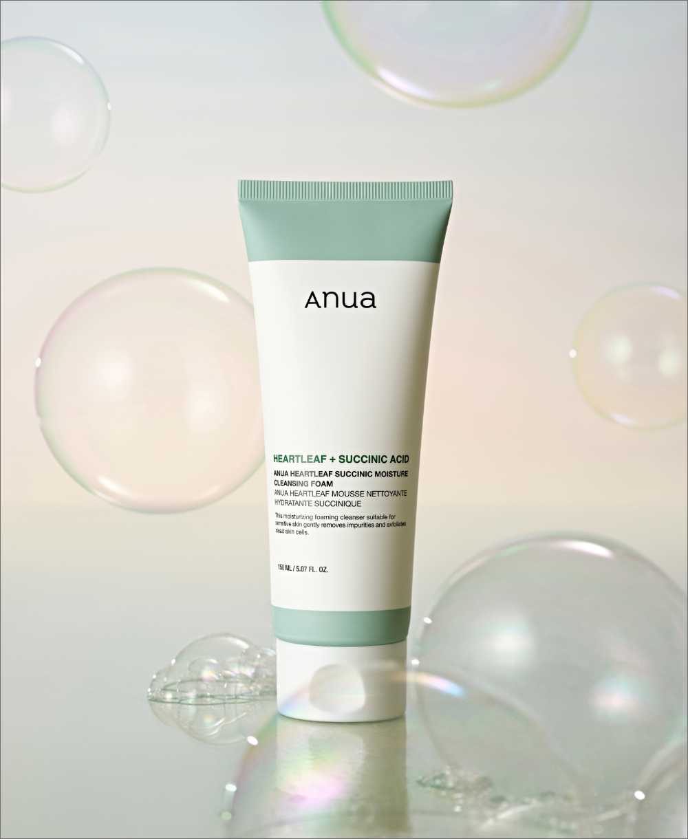 Anua Heartleaf Succinic Moisture Cleansing Foam 150ml / 5.07 fl. oz. 아누아 어성초 석시닉 모이스처 클렌징 폼 150ml / 5.07 fl. oz.