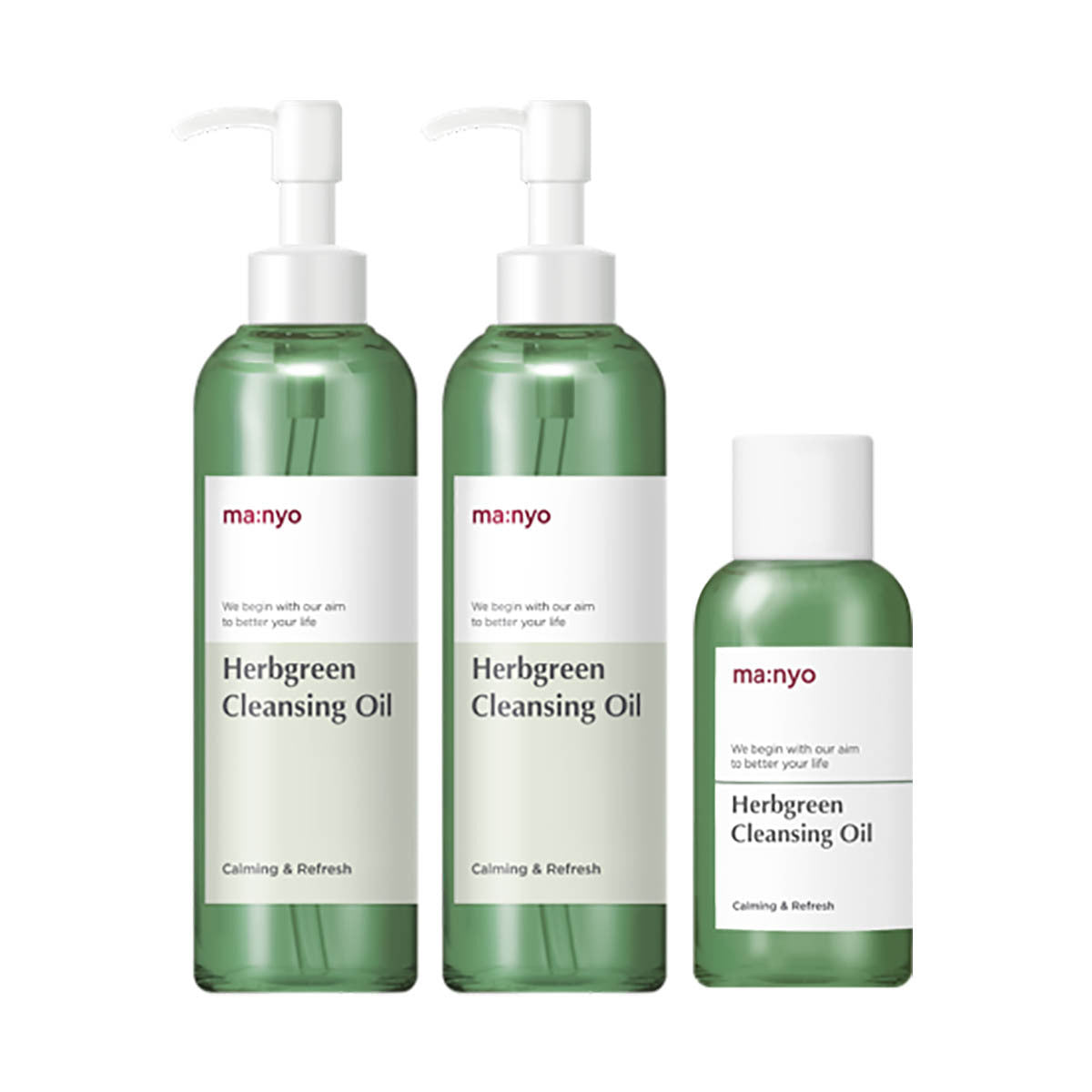 ma:nyo Herb Green Cleansing Oil 200ml X 2EA + 55ml 마녀공장 허브그린 클렌징 오일 본품200ml X 2개입 + 여행용 55ml 추가구성