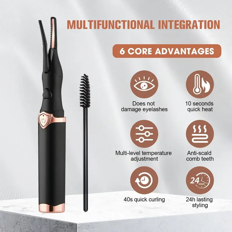 Clip & Comb 2-in-1 Clip Type Heated Lash Curler (USB Rechargeable) 집게형 속눈썹 히팅 컬링기