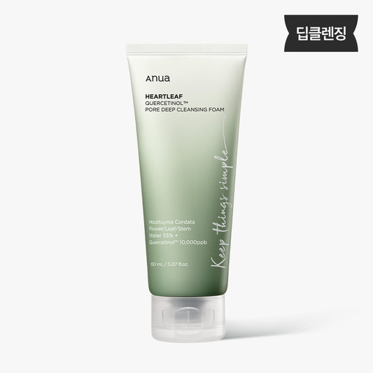 Anua Heartleaf Quercetinol Pore Deep Cleansing Foam 150ml μλμ μ΄μ±μ΄ μΏΌμΈν°λβ’ λͺ¨κ³΅ λ₯ ν΄λ μ§ νΌ 150ml