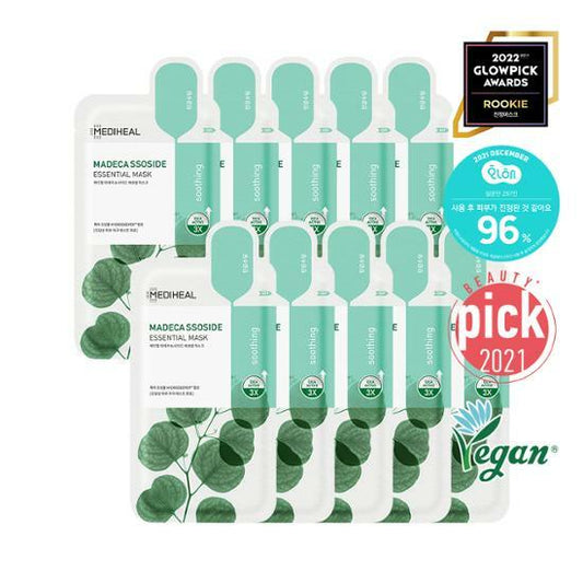 MEDIHEAL MADECASOCIDE ESSENTIAL MASK 10EA / ๋ฉ๋ํ ๋ง๋ฐ์นด์์ฌ์ด๋ ์์ผ์
 ๋ง์คํฌํฉ 10์ฅ