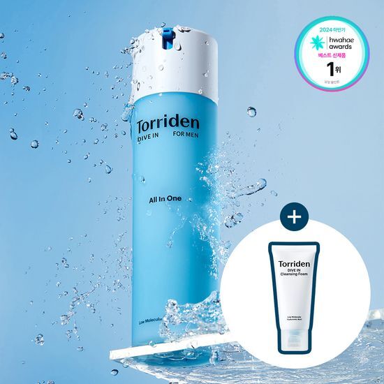 Torriden Dive In For Men Low Molecular Hyaluronic Acid ALL IN ONE 200g + Cleanser 30ml Set 토리든 다이브인 포맨 저분자 히알루론산 올인원 200g + 클렌징폼 30ml 세트