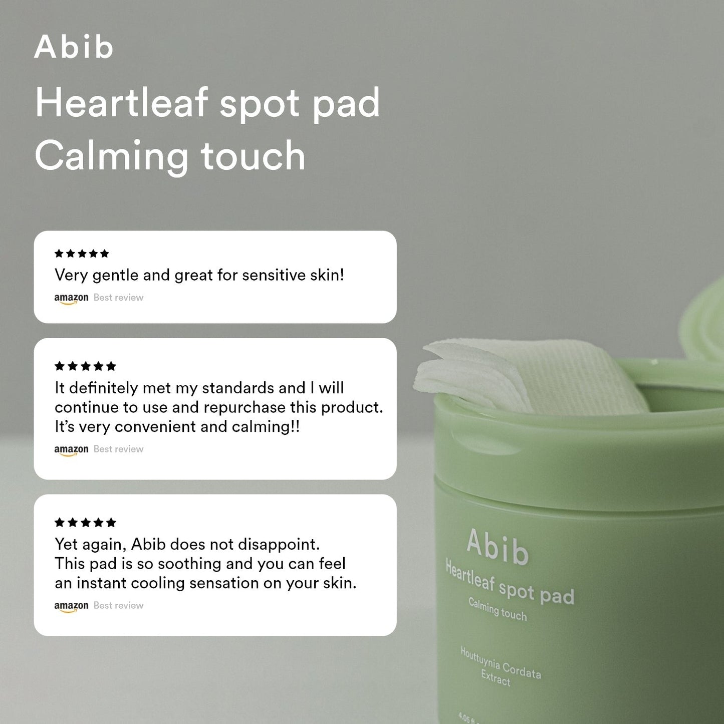Abib Heartleaf spot pad 5.07 fl.oz. 150ml (80 pads) 아비브 어성초 스팟 패드 카밍터치 80매
