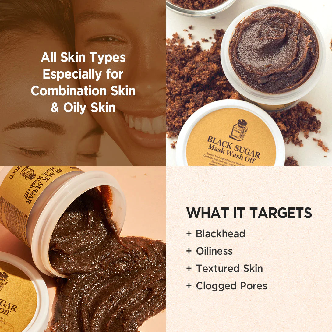 SKINFOOD Black Sugar Mask Wash Off 120g 스킨푸드 블랙슈가 마스크 워시오프 120g