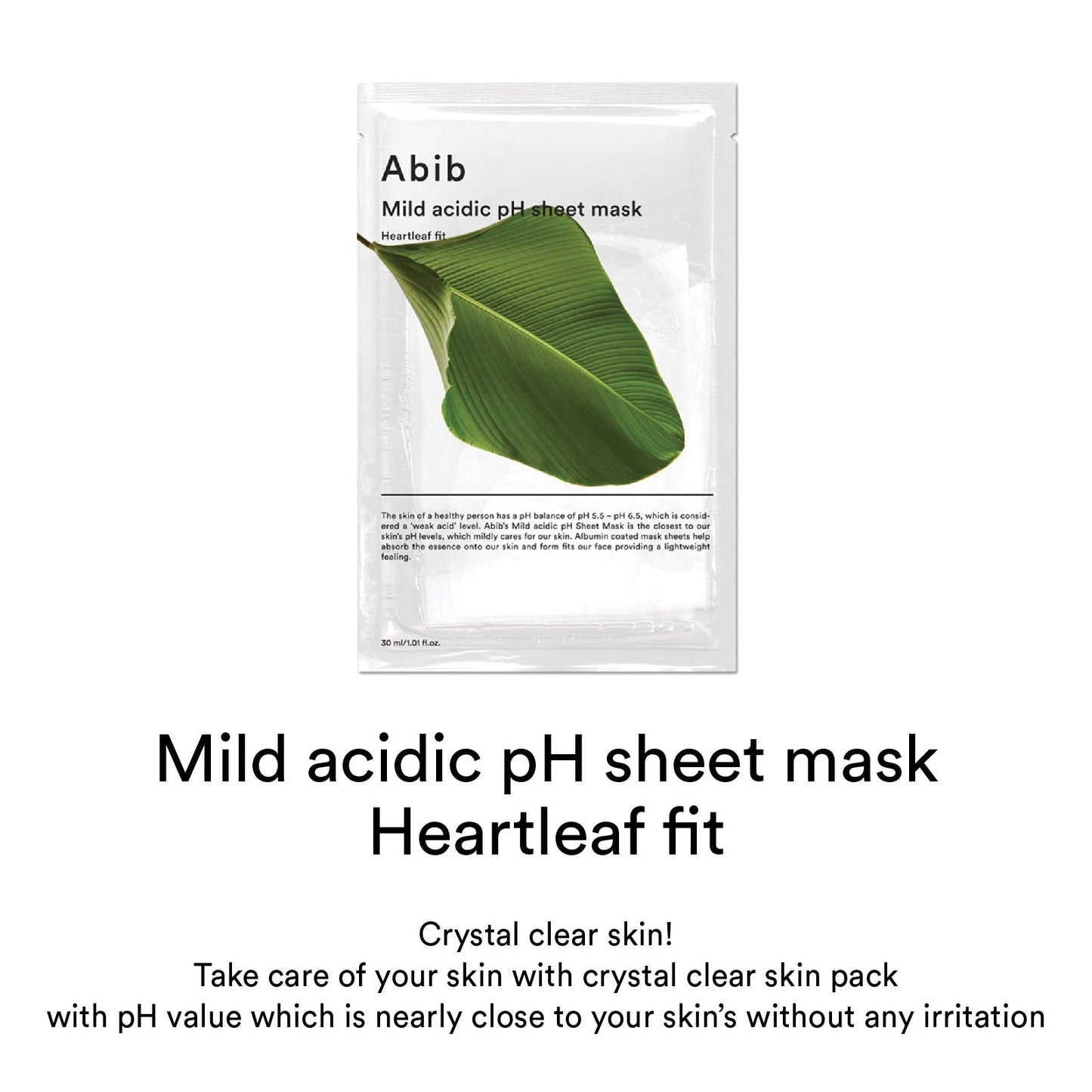 Abib Mild acidic pH sheet mask Heartleaf fit 아비브 약산성 pH 시트 마스크 어성초 핏