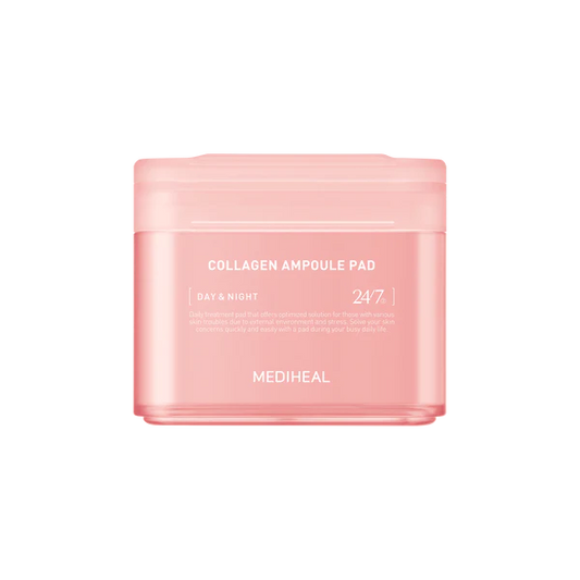 MEDIHEAL COLLAGEN AMPOULE PAD 100PADS ๋ฉ๋ํ ํ๋ ฅ ์ฝ๋ผ๊ฒ ์ฑ์ ํจ๋ 100ํจ๋