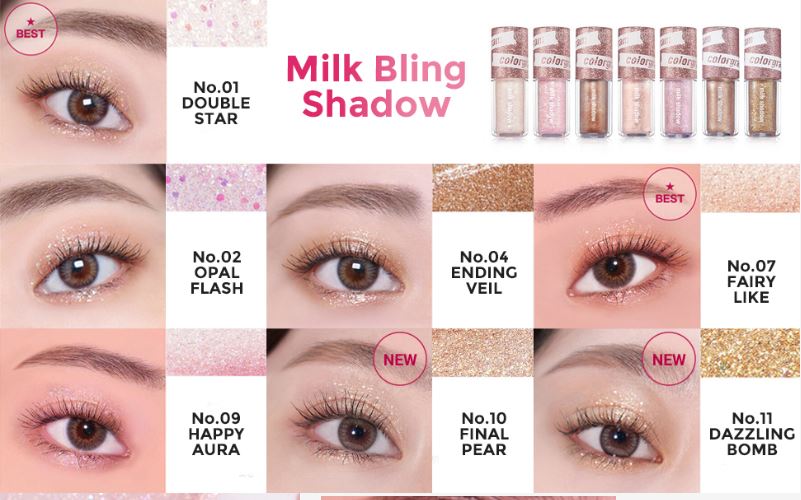 COLORGRAM Milk Bling Shadow 3.2g 컬러그램 밀크 영롱 섀도우 3.2g