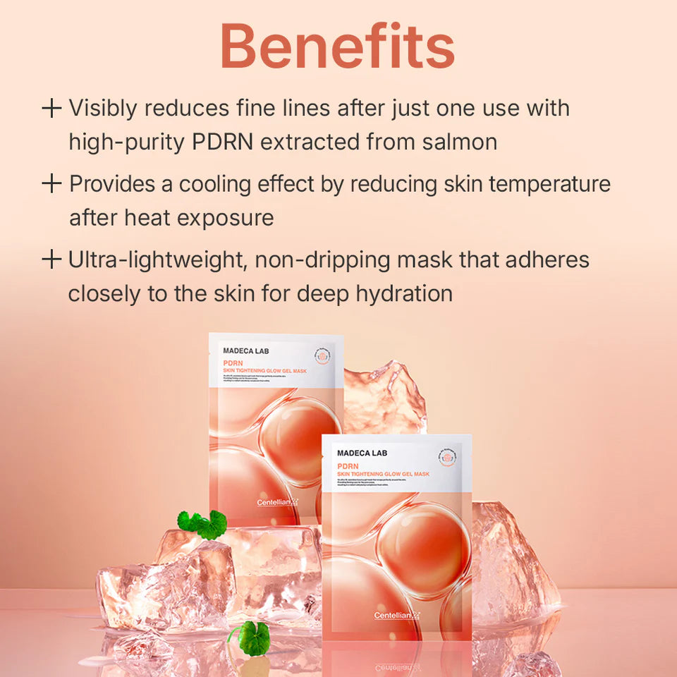 Centellian24 Madeca Lab PDRN Skin Tightening Glow Gel Mask 22g / 0.77 oz. X 5ea 센텔리안24 마데카랩 피디알엔 겔 마스크 2종 22g / 0.77 oz. X 5ea