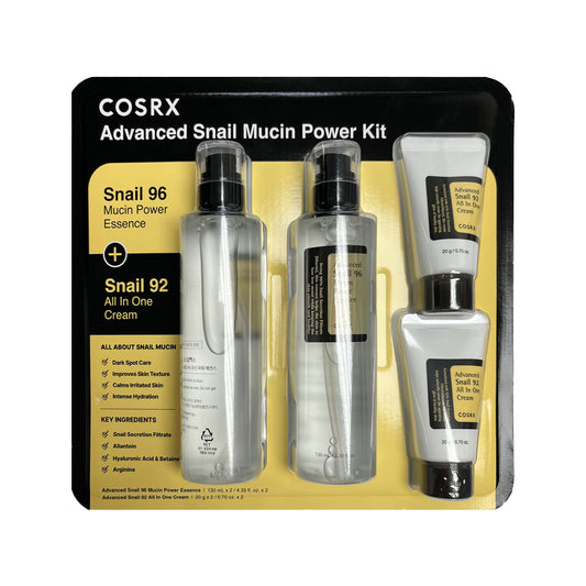 COSRX Advanced Snail 96 Mucin Power Essence 130ml X 2EA + All In One Cream 20g X 2EA ์ฝ์ค์์์ค ์ด๋๋ฒค์ค๋ ์ค๋ค์ผ96 ๋ฎค์  ํ์ ์์ผ์ค 130ml X 2๊ฐ์
 + ์ฌ์ธ์ ํฌ๋ฆผ 20g X 2๊ฐ์