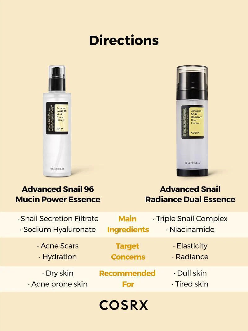 COSRX Advanced Snail Radiance Dual Essence 80mL 코스알엑스 어드벤스드 스네일 래디언스 듀얼 에센스 80mL