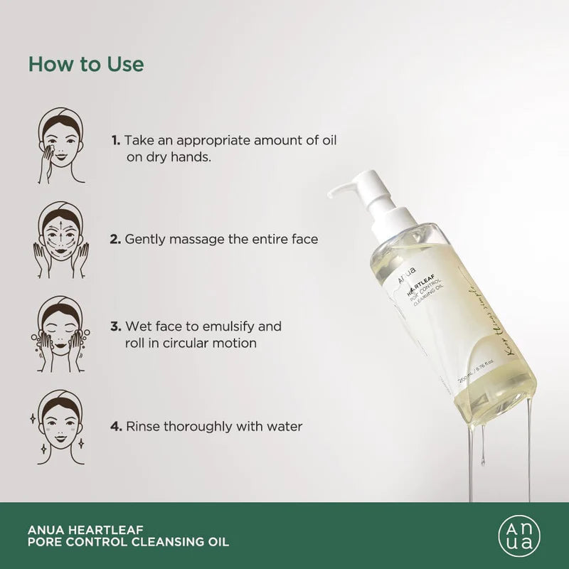 ANUA HEARTLEAF PORE CONTROL CLEANSING OIL 200ML 아누아 어성초 포어 컨트롤 클렌징 오일 200ML