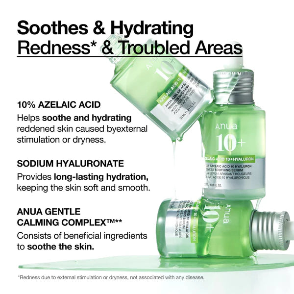 Anua Azelaic Acid 100 Hyaluron Redness Soothing Serum 1.01 fl. oz. / 30ml