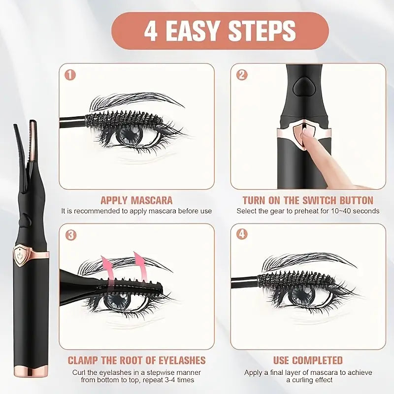 Clip & Comb 2-in-1 Clip Type Heated Lash Curler (USB Rechargeable) 집게형 속눈썹 히팅 컬링기