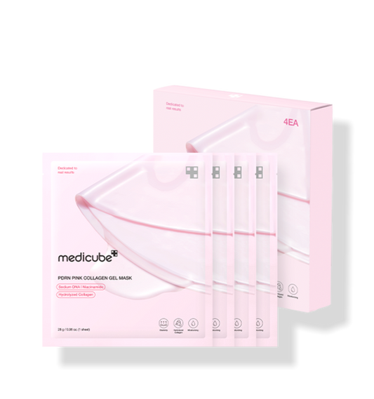 Medicube Salmon PDRN Pink Collagen Jelly Gel Mask 4EA ๋ฉ๋ํ๋ธ PDRN ํํฌ ์ฝ๋ผ๊ฒ ๊ฒ ๋ง์คํฌ 4๋งค์