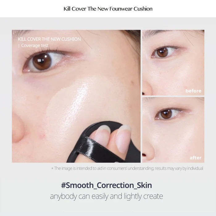 CLIO Kill Cover The New Founwear Cushion SPF50+/PA+++ 15g 0.52 oz + Refill 클리오 킬 커버 더 뉴 파운웨어 쿠션 SPF50+/PA+++ 15g 0.52 oz+ Refill