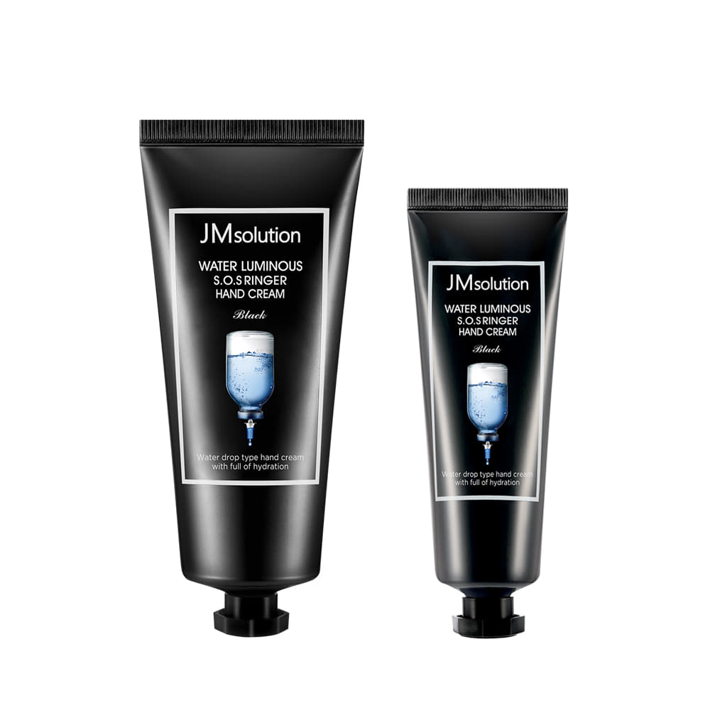 JMsolution Water Luminous S.O.S Ringer Hand Cream Black Set 50ml + 100ml 제이엠솔루션 물광 에스오에스 링거 핸드크림 세트 블랙 50ml + 100ml