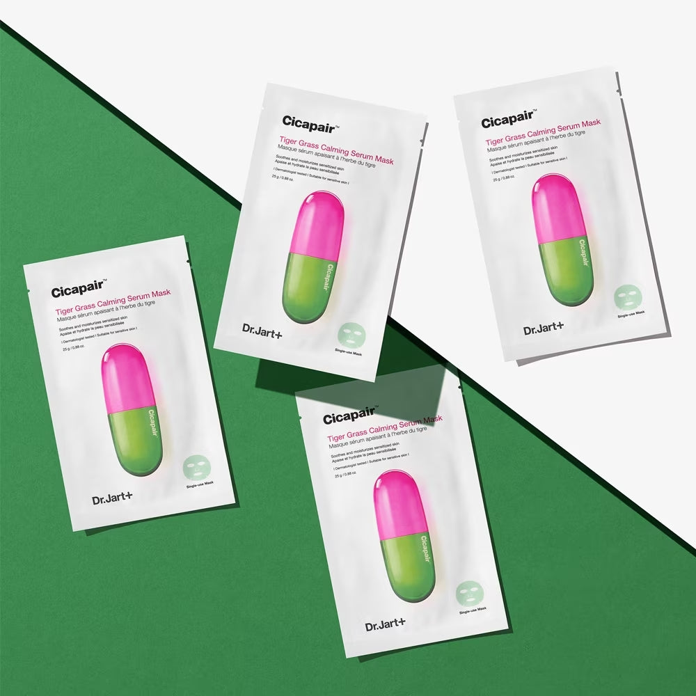 Dr. Jart CICAPAIR™ TIGER GRASS CALMING SERUM MASK 5EA 닥터자르트 시카페어 카밍 세럼 마스크 (5매)