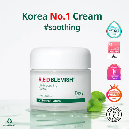 Dr.G Red Blemish Clear Soothing Cream ๋ฅํฐ์ง ๋ ๋ ๋ธ๋ ๋ฏธ์ฌ ํด๋ฆฌ์ด ์๋ฉ ํฌ๋ฆผ 70ml