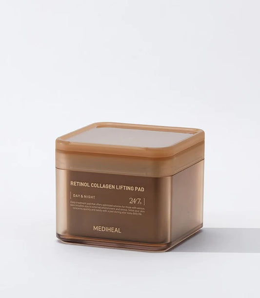MEDIHEAL RETINOL COLLAGEN LIFTING PAD 100pads ๋ฉ๋ํ ๋ ํฐ๋ ์ฝ๋ผ๊ฒ ํ๋ ฅ ํจ๋ 100๋งค