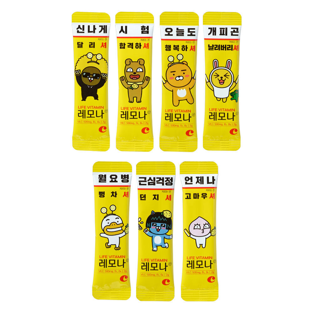 Kyung Nam Pharm Lemona X Kakao Friends Powder 2g X 10 Stick X 10 Box (Total 100 Stick) 경남제약 레모나 X 카카오 프렌즈 산 2g X 10포 X 10박스(총 100포)