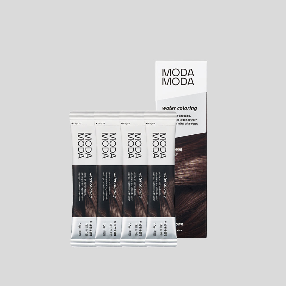 MODA MODA The Gentler Water Hair Dye 4 Pack Black / Dark Brown 모다모다 더 순한 물염색 4개입 블랙 / 다크브라운