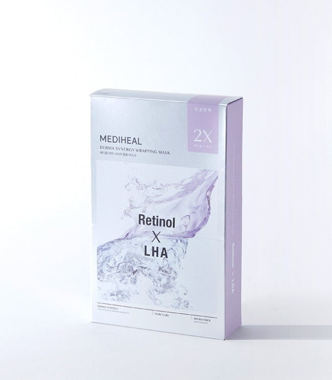 MEDIHEAL Derma Synergy Wrapping Mask Pore Firming Retinol X LHA 4EA 메디힐 더마 시너지 랩핑 마스크 모공탄력 레티놀 X 라하 4매입