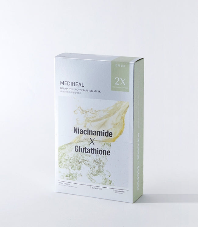 MEDIHEAL Derma Synergy Wrapping Mask Blemish Glow Niacinamide X Glutathione 4EA 더마 시너지 랩핑 마스크 잡티결광 나이아신아마이드 X 글루타치온 4매입
