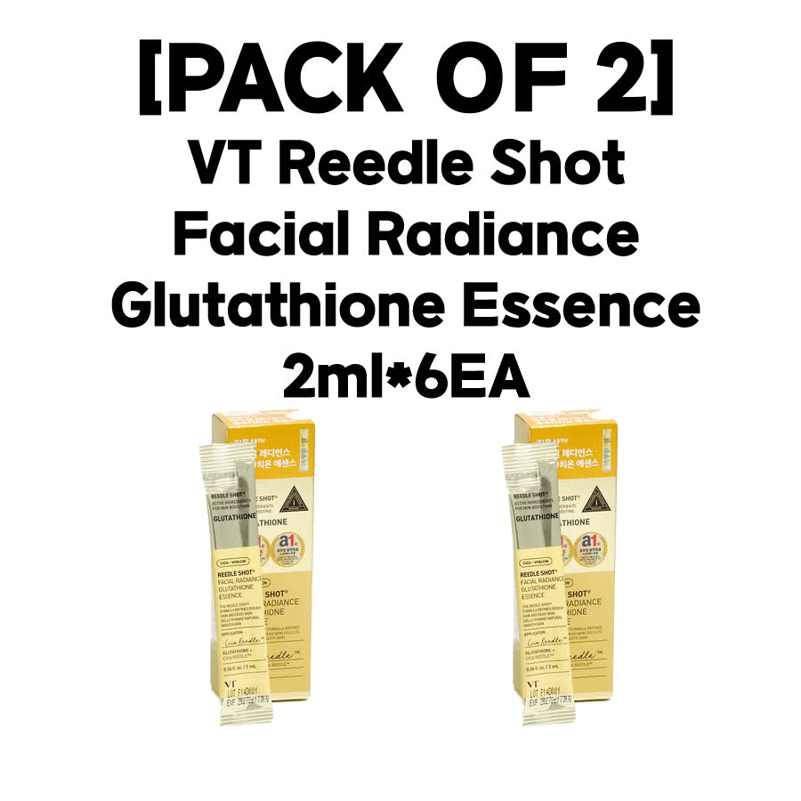 reedle shot glutathione [PACK OF 2] VT Reedle Shot Facial Radiance Glutathione Essence 2ml x 6ea VT  리들샷 페이셜 레디언스 글루타치온 에센스 2ml x 6개입