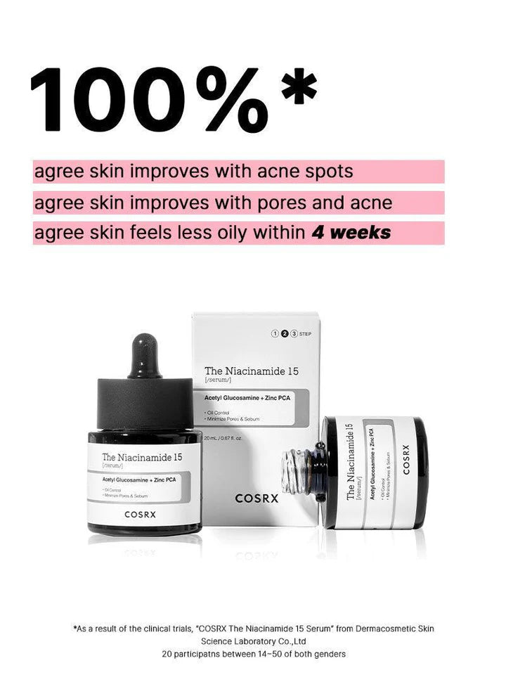 COSRX The Niacinamide 15 Serum 20mL / 0.67 fl.oz. 코스알엑스 더 나이아신아마이드 15 세럼 20ml / 0.67 fl.oz.