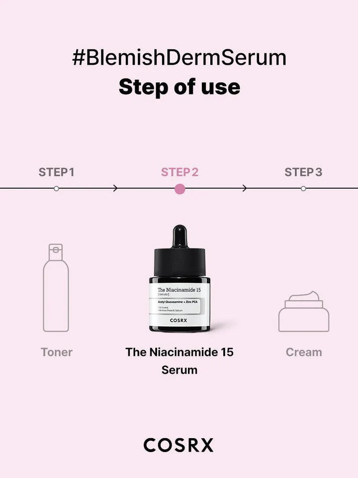 COSRX The Niacinamide 15 Serum 20mL / 0.67 fl.oz. 코스알엑스 더 나이아신아마이드 15 세럼 20ml / 0.67 fl.oz.