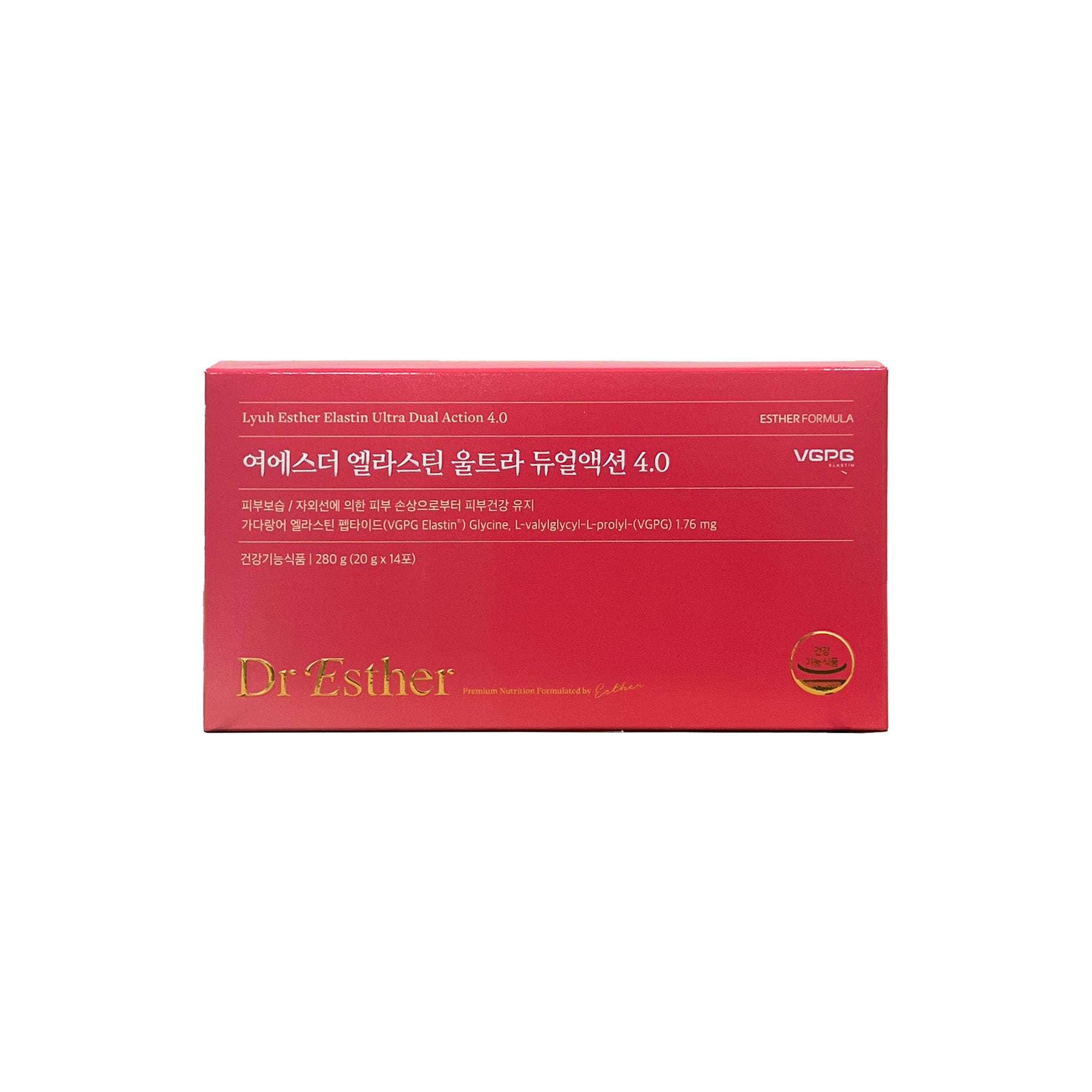 ESTHER FORMULA Lyuh Esther Elastin Ultra Dual Action 4.0 280g (20g X 14 Stick) 에스더포뮬러 여에스더 엘라스틴 울트라 듀얼액션 4.0 280g (20g X 14포) 기능성 엘라스틴 젤리