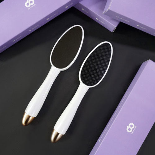 DODO FOOT CARE Long Handle Double sided Metal Glass Foot File (Hand Grip Style, Double Sided) 도도풋케어 핸드형 메탈릭 글라스 발각질제거기 양면