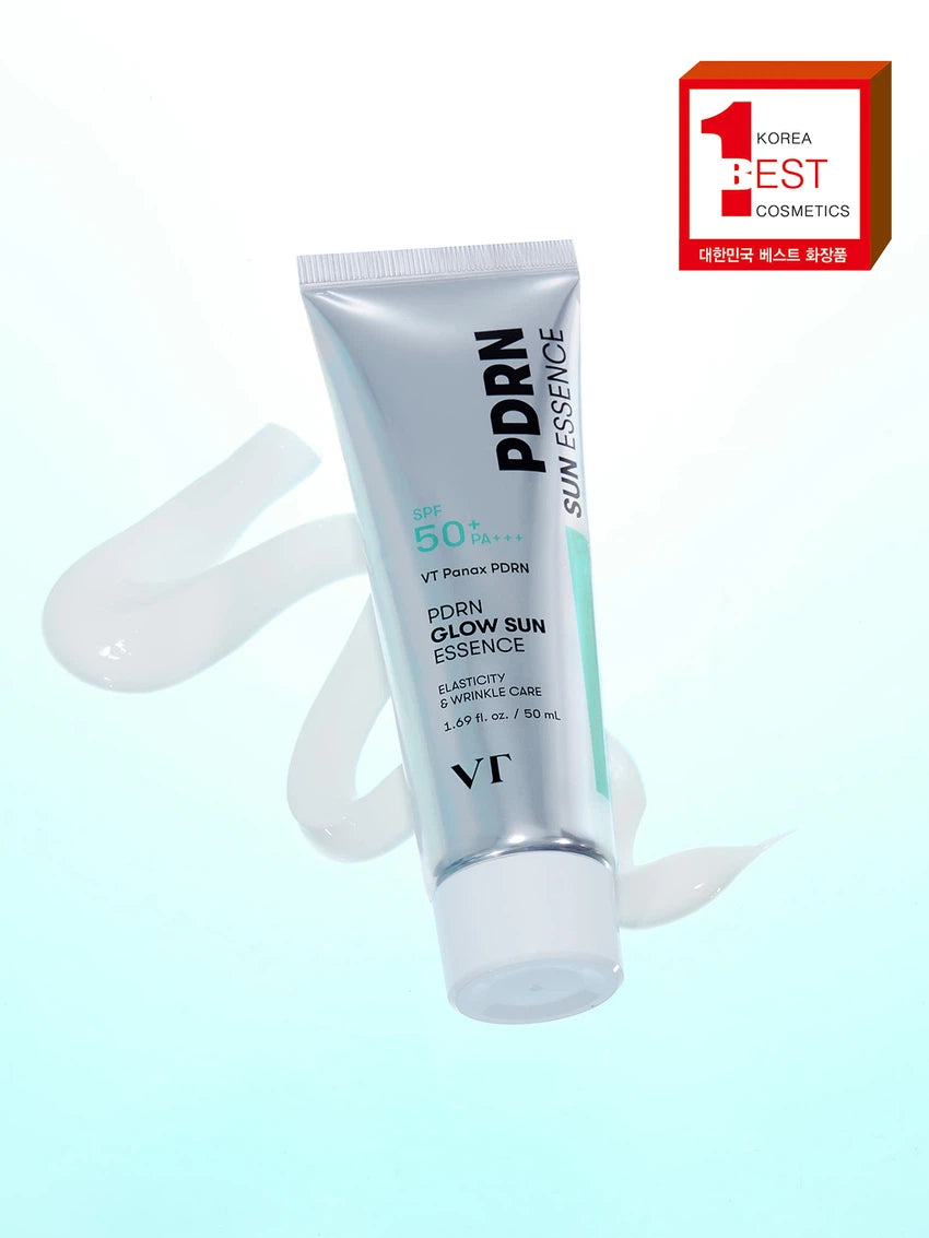VT COSMETICS PDRN Glow Sun Essence SPF50+ PA+++ 50ml VT PDRN 광채 선 에센스 50ml 화잘먹 선