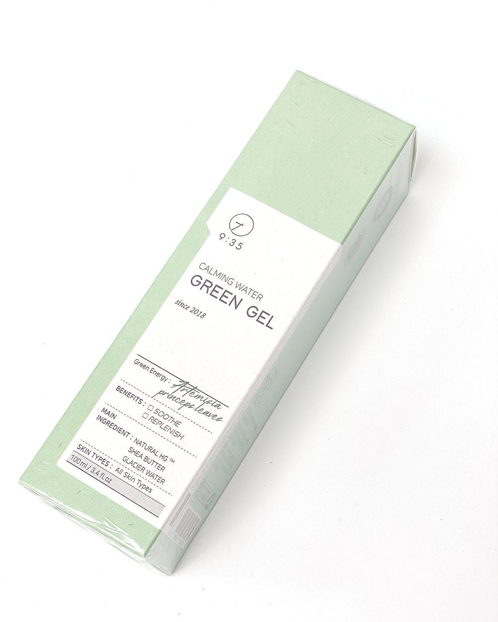 9:35 VALLATTO BEAUTY TIME CALMING WATER GREEN GEL 3.4 fl oz 100ml 9:35 발라또 뷰티 타임 카밍 워터 그린 젤 3.4 fl. oz. 100ml