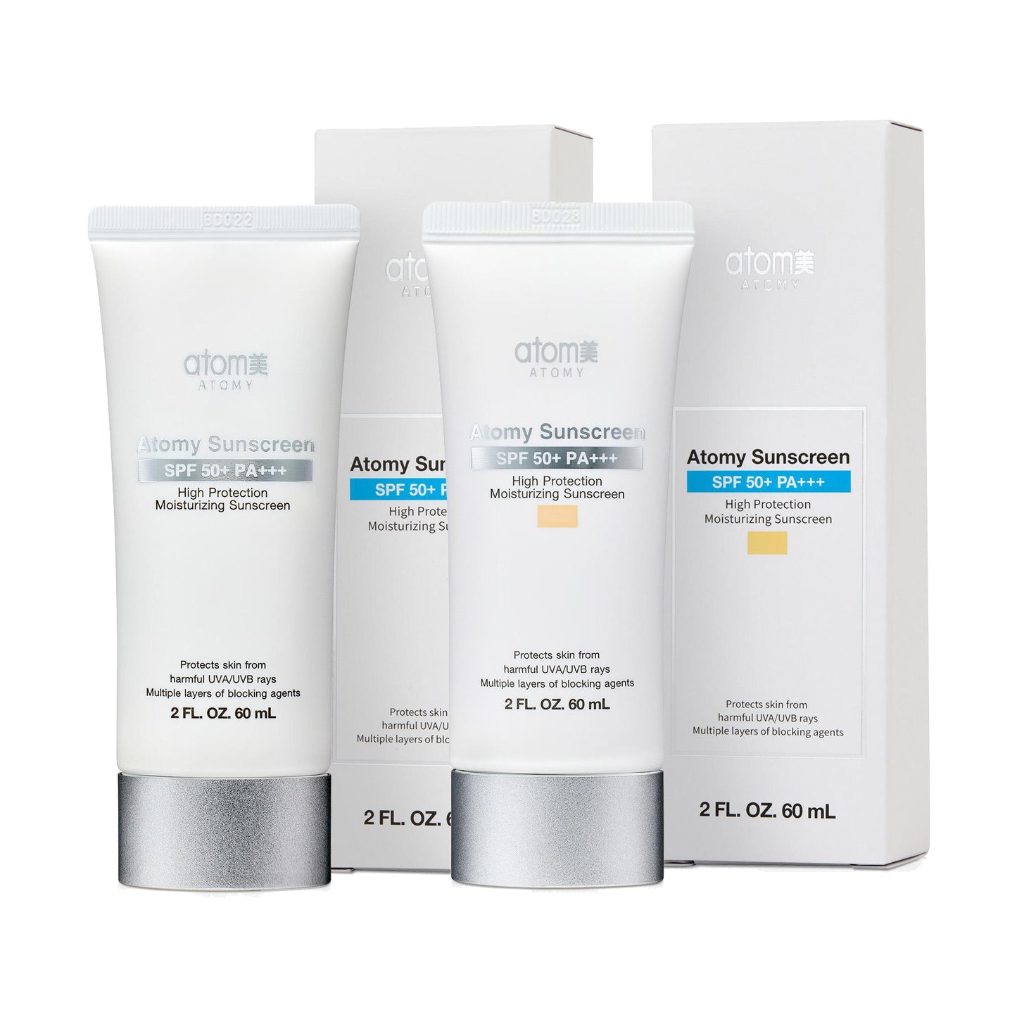 ATOMY Sunscreen SPF50+ PA+++ 2FL. OZ. 60ml (WHITE/TINTED) / 애터미 선크림 SPF50+ PA+++ 60ml (WHITE/TINTED)