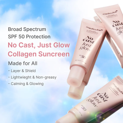 Medicube Glow Collagen Sunscreen 50ml Broad Spectrum SPF 50 메디큐브 콜라겐 글로우 선크림 50ml Broad Spectrum SPF 50