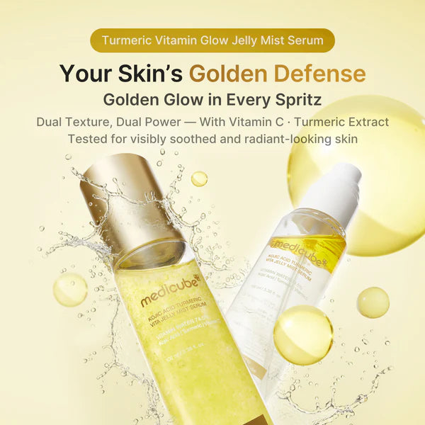 Medicube Kojic Acid Turmeric Vitamin Gold Jelly Mist Serum 100ml 메디큐브 코직애씨드 터메릭 비타 미스트 세럼 100ml