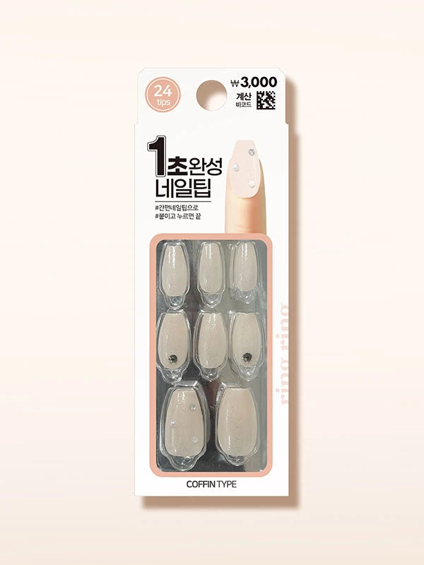 Ring Ring Coffin Type Press Nail Tips 4Type 링링 코핀타입 네일팁 4가지