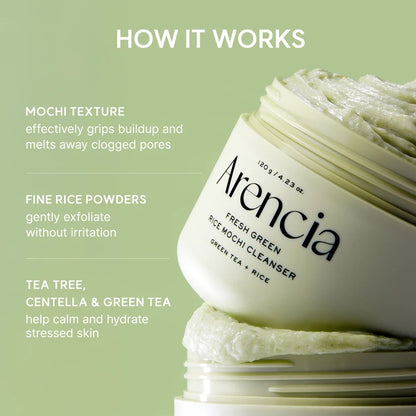 Arencia Fresh Green Rice Mochi Cleanser 120g 아렌시아 프레시 그린 클렌저 떡솝 120g